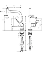 Axor Citterio Select mosogató csaptelep kihúzható zuhanyfejjel 39861800