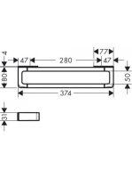 Axor Universal sín/kapaszkodó 374 mm, króm 42830000