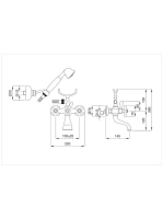 Bugnatese Old'800 kádcsaptelep zuhanyszettel, arany 002DO