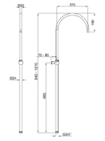Bugnatese Wellness zuhanyrúd, arany 19117DO