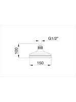 Bugnatese Wellness klasszikus fejzuhany 15cm, króm 19118CR