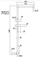 Bugnatese Wellness szögletes zuhanyrúd váltóval, króm 19120CR
