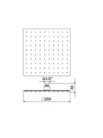 Bugnatese Wellness szögletes fejzuhany 25x25 cm, króm 19137CR