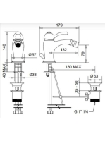 Bugnatese Lem bidé csaptelep leeresztővel, rame színben 1923RA