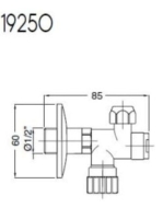 Bugnatese Accessori sarokszelep 1/2-3/8, króm 19250CR