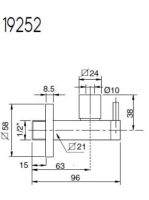Bugnatese Modern sarokszelep 1/2-3/8, króm 19252CR