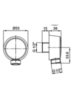 Bugnatese Wellness kerek zuhanycsatlakozó, szálcsiszolt nikkel 19254NS