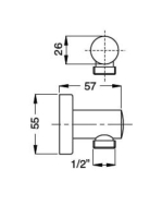 Bugnatese Kobuk zuhanycsatlakozó, matt fekete 19255NE