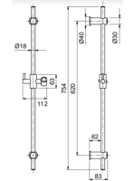 Bugnatese Kobuk zuhanyrúd szettel, szálcsiszolt nikkel 19260NS
