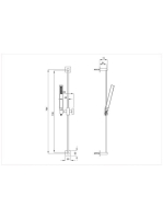 Bugnatese Tetris zuhanyrúd szettel, szálcsiszolt nikkel 19261NS