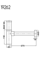 Bugnatese Accessori mosdó szifon, matt fekete 19262NE