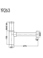 Bugnatese Accessori bidé szifon, matt fekete 19263NE