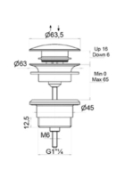 Bugnatese Accessori click-clack leeresztőszelep, szálcsiszolt arany 19274OS