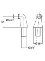 Bugnatese Accessori fordító könyök kádcsaptelephez alacsony, arany 19278DO