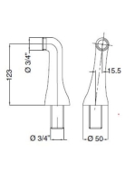 Bugnatese Accessori fordító könyök kádcsaptelephez magas, arany 19279DO