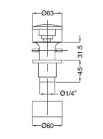 Bugnatese Accessori click-clack leeresztőszelep túlfolyóval, szálcsiszolt nikkel 19281NS