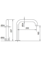 Bugnatese Millenovecinquanta álló kádkifolyó 20cm, matt fehér 19302BI