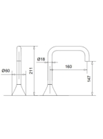 Bugnatese Orion álló kádkifolyó 16cm, matt fehér 19307BI