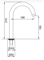 Bugnatese Minimalista álló kádkifolyó 19cm, szálcsiszolt arany 19314OS