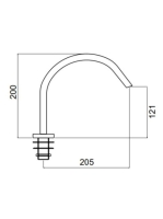 Bugnatese Modern álló kádkifolyó 20,5cm, króm 19316CR