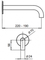 Bugnatese Minimal kádkifolyó 22cm, matt fehér 19320BI