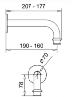 Bugnatese Denver kádkifolyó 19cm, króm 19324CR