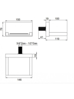 Bugnatese Cascade fali kádkifolyó 12cm, króm 19337CR