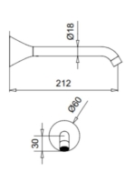 Bugnatese Orion kádkifolyó 21cm, szálcsiszolt arany 19343OS