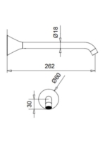 Bugnatese Orion kádkifolyó 26cm, matt fehér 19344BI