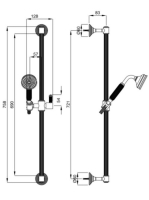 Bugnatese Olympia zuhanyrúd szettel, arany 19361DO