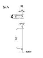 Bugnatese Wellness szögletes mennyezeti zuhanykar, króm 19477CR