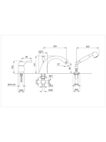 Bugnatese Lem Peremre szerelt 3 üléses kádcsaptelep króm/arany színben 1950CRDO