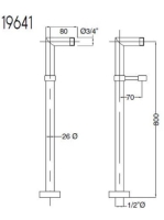 Bugnatese Piantane csapteleptartó állvány zuhanytartóval, króm 19641CR