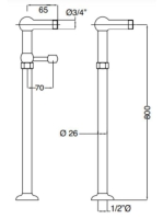 Bugnatese Piantane csapteleptartó állvány zuhanytartóval, króm 19643CR