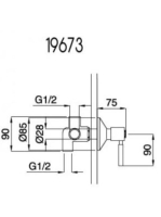 Bugnatese Wellness fali alatti 2 utas zuhanyváltó, króm 19673CR