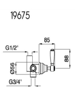 Bugnatese Wellness fal alatti 2 utas zuhanyváltó, arany 19675DO