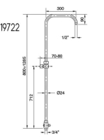 Bugnatese Wellness zuhanyrúd váltóval, matt fekete 19722NE