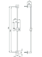 Bugnatese Tetris zuhanyrúd, króm 19761CR