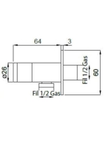 Bugnatese Wellness zuhanytartó gégecsőcsatlakozóval szögletes, króm 19780CR