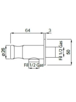 Bugnatese Wellness zuhanytartó gégecsőcsatlakozóval minimalista, bronz 19781BR