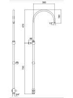 Bugnatese Wellness zuhanyrúd váltóval, bronz 19816BR