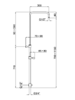 Bugnatese Wellness zuhanyrúd váltóval, króm 19819CR