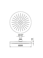 Bugnatese Wellness ívelt fejzuhany 20cm, króm 19838CR