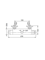 Bugnatese Wellness termosztátos zuhanycsaptelep 3/4 csatlakozással, króm 20905CR