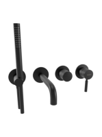 Bugnatese Kobuk falsík alatti kádcsaptelep zuhanyszettel, matt fekete 2201NE