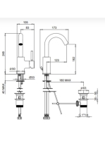 Bugnatese Kobuk mosdócsaptelep leeresztővel, króm 2213CR