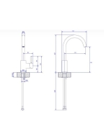 Bugnatese Kobuk magas mosdócsaptelep click-clack leeresztővel, matt fekete 2217SCNE