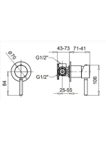 Bugnatese Kobuk falsík alatti zuhanycsaptelep, matt fekete 2230NE