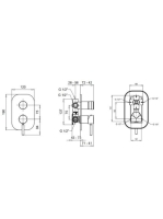Bugnatese Kobuk falsík alatti zuhanycsaptelep 3 fogyasztóhoz, szálcsiszolt arany 2231OS
