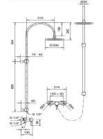 Bugnatese Kobuk zuhanycsaptelep zuhanyszettel, króm 2241CR